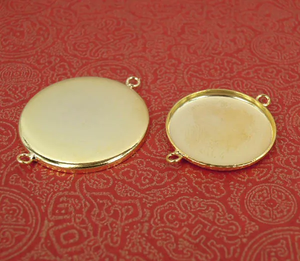 100pcs Gold Plated Round Bezel Cups w/ 2 Loops Cabochon Base Pendant Caps Connectors for DIY Bracelet Pendant Jewelry Making
100pcs Gold Plated Round Bezel Cups w/ 2 Loops Cabochon Base Pendant Caps Connectors for DIY Bracelet Pendant Jewelry Making