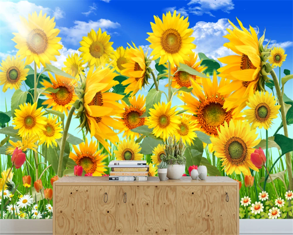 beibehang Customized wall papers home decor modern living room TV background bedroom sofa large garden sunflower wallpaper
beibehang Customized wall papers home decor modern living room TV background bedroom sofa large garden sunflower wallpaper