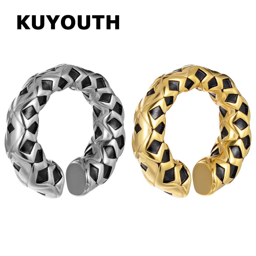 KUYOUTH Trendy Stainless Steel Round Shape Paint Black Rhombus Ear Weight Gauges Body Piercing Jewelry Earring Stretchers 2PCS
KUYOUTH Trendy Stainless Steel Round Shape Paint Black Rhombus Ear Weight Gauges Body Piercing Jewelry Earring Stretchers 2PCS