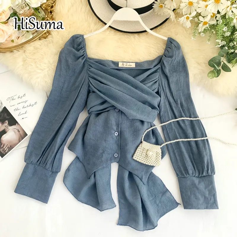 2022 spring new female V-neck long sleeve cross lace-up bow chiffon shirt women's solid color blouse women shirts
2022 spring new female V-neck long sleeve cross lace-up bow chiffon shirt women's solid color blouse women shirts