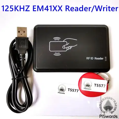 125khz ID EM4100 EM41XX Card Reader Writer Cloner Copier Programmer Copy Clone With  Blank Writeable Keytag T5577