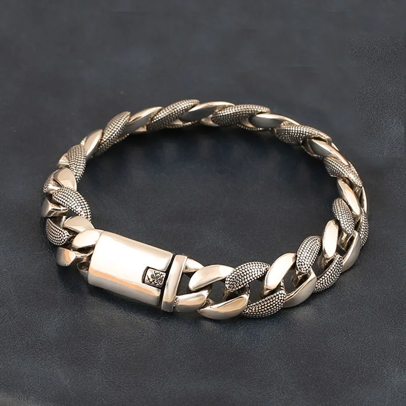 100% S925 Sterling Silver 10.5mm 18cm/20cm Miami Cuban Chain Bracelets Fine Jewelry Solid Tank Chain Clasp Men Vintage Bracelet
100% S925 Sterling Silver 10.5mm 18cm/20cm Miami Cuban Chain Bracelets Fine Jewelry Solid Tank Chain Clasp Men Vintage Bracelet