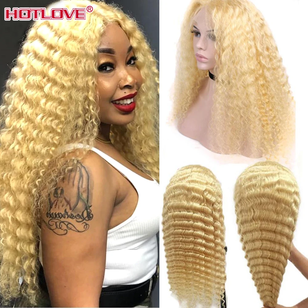 613 Blonde Lace Front Human Hair Wigs Brazilian Deep Wave 13x4 Lace Frontal Wig Pre Plucked With Baby Hair 150% Remy Hair Wig
613 Blonde Lace Front Human Hair Wigs Brazilian Deep Wave 13x4 Lace Frontal Wig Pre Plucked With Baby Hair 150% Remy Hair Wig