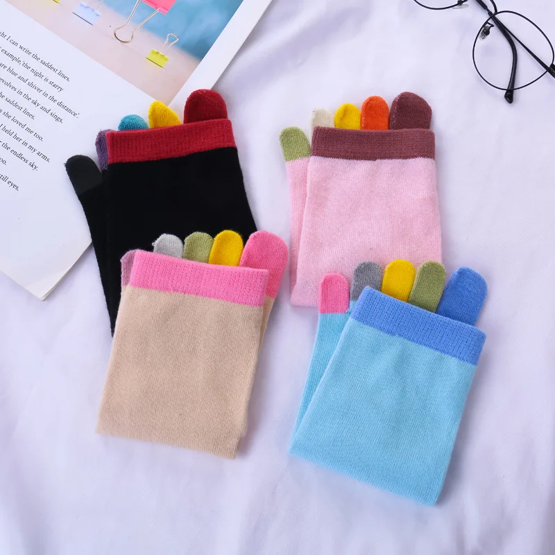 4 Pairs Multicolor Five Finger Socks Women Combed Cotton Warm Korean Fashion Middle Tubu Crew 5 Toe Socks
4 Pairs Multicolor Five Finger Socks Women Combed Cotton Warm Korean Fashion Middle Tubu Crew 5 Toe Socks