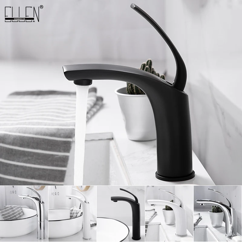 Deck Mounted White Bathroom Hot Cold Water Mixer Bath Basin Sink Faucets Black Single Handle Bathroom Faucet EL1407
Deck Mounted White Bathroom Hot Cold Water Mixer Bath Basin Sink Faucets Black Single Handle Bathroom Faucet EL1407