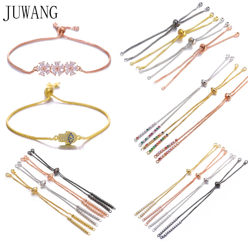 JUWANG Handmade DIY Women Bracelets Making Metal Gold Rose gold Copper Adjustable Slider Chains Bracelet Connector Supplies
JUWANG Handmade DIY Women Bracelets Making Metal Gold Rose gold Copper Adjustable Slider Chains Bracelet Connector Supplies