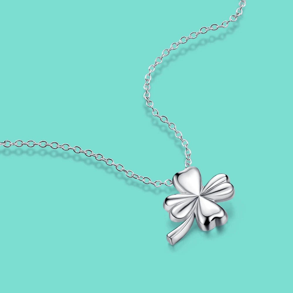 Minimalist Women's 925 Sterling Silver Necklace Elegant Heart Zircon Clover Flower Four Leaf Clover Pendant O Chain Body Jewelry
Minimalist Women's 925 Sterling Silver Necklace Elegant Heart Zircon Clover Flower Four Leaf Clover Pendant O Chain Body Jewelry