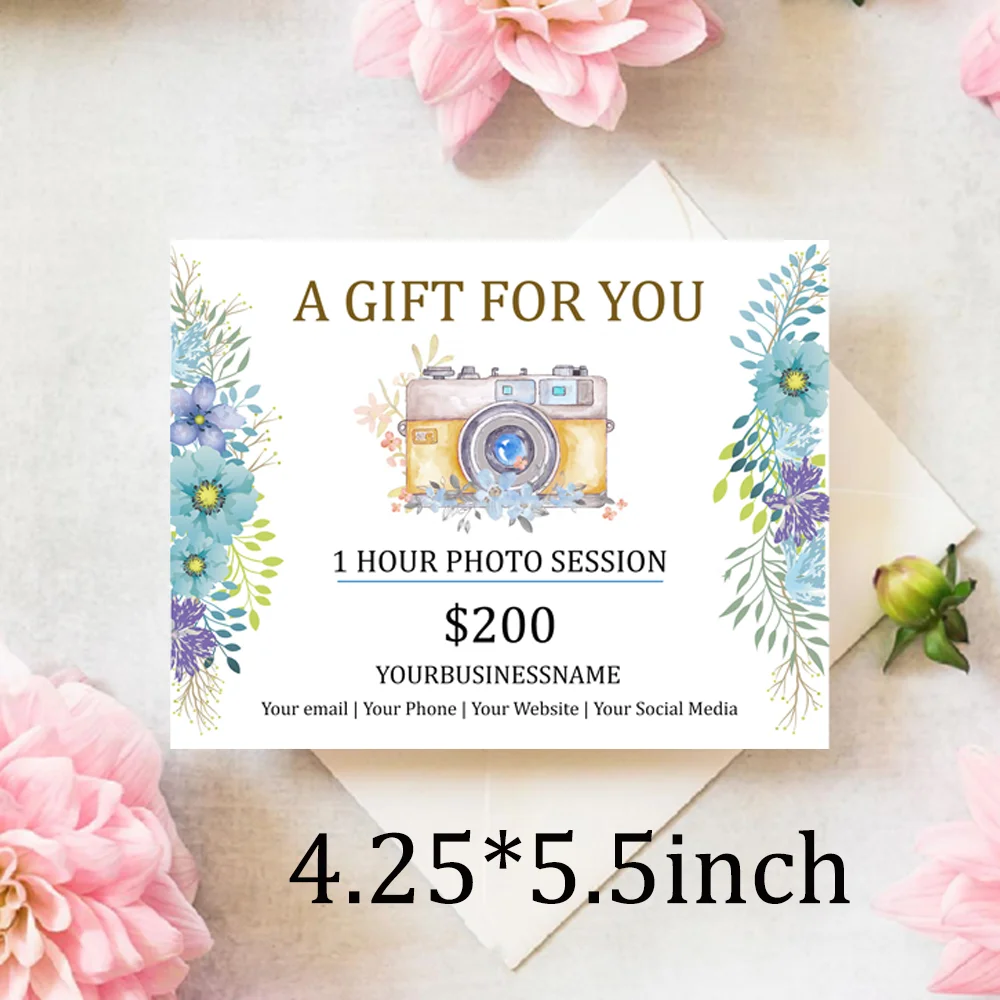 Custom Floral Gift Certificate Card, Delicate Gift Voucher Card, Modern Gift Certificate A Gift for You Card 
Custom Floral Gift Certificate Card, Delicate Gift Voucher Card, Modern Gift Certificate A Gift for You Card