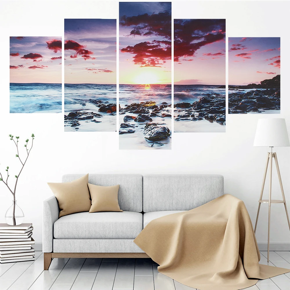 5 Piece Wall Art Canvas Painting Sunset By the sea Poster Modular Picture Modern Living Room Bedroom Nordic Decoration Home
5 Piece Wall Art Canvas Painting Sunset By the sea Poster Modular Picture Modern Living Room Bedroom Nordic Decoration Home
