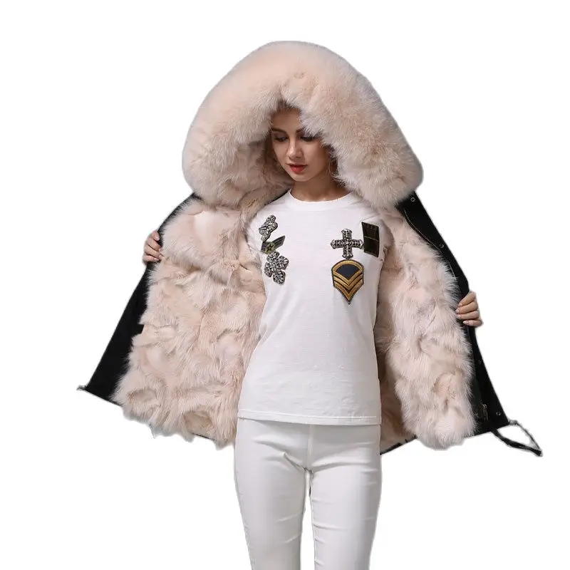 Top Quality Mhnkro Nude Fox Fur Collar Beautiful Real Fur Lined Black Cotton Shell Women Winter Short Fur Coat in UK
Top Quality Mhnkro Nude Fox Fur Collar Beautiful Real Fur Lined Black Cotton Shell Women Winter Short Fur Coat in UK