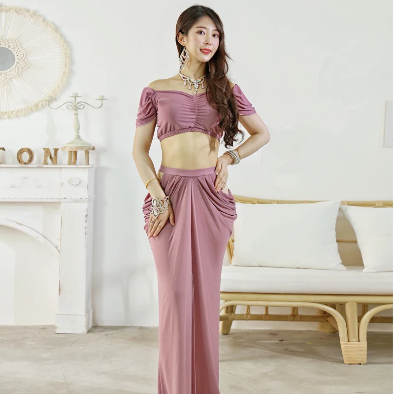 Women Belly Dance Costume Water Yarn Top Mesh Skirt Adult Women Practice Clothing Set Elegant Professional Performance Clothing
Women Belly Dance Costume Water Yarn Top Mesh Skirt Adult Women Practice Clothing Set Elegant Professional Performance Clothing