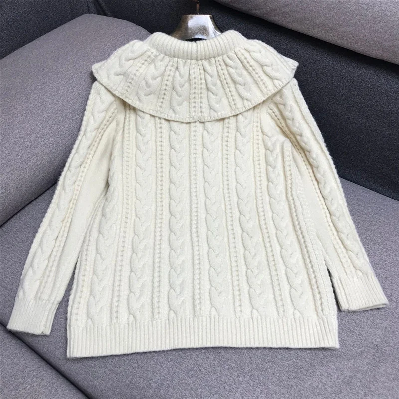 Tie Bowknot Spliced Shawl Cardigan Women Pearl Button Single-Breasted Twist-Flower Jacket Solid Thick Loose Autumn Winter New
Tie Bowknot Spliced Shawl Cardigan Women Pearl Button Single-Breasted Twist-Flower Jacket Solid Thick Loose Autumn Winter New