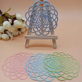 스크랩북용 나선형 원형 꽃 절단 다이, 3D 스텐실 엠보싱 DIY 사진 앨범 장식 엠보싱 DIY 종이 카드