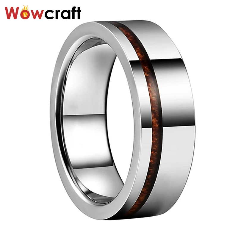 Mens Womens 8mm Tungsten Carbide Ring Wood Inlay Polished Shiny with Comfort Fit
Mens Womens 8mm Tungsten Carbide Ring Wood Inlay Polished Shiny with Comfort Fit