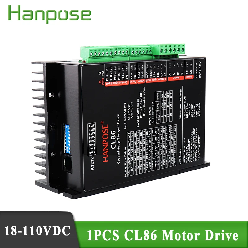 Драйвер контроллера hanpose CL86, 18-110 В постоянного тока, замкнутая петля шагового двигателя для гибридного серводвигателя NEMA34 CNC для фрезерного станка с ЧПУ
Драйвер контроллера hanpose CL86, 18-110 В постоянного тока, замкнутая петля шагового двигателя для гибридного серводвигателя NEMA34 CNC для фрезерного станка с ЧПУ