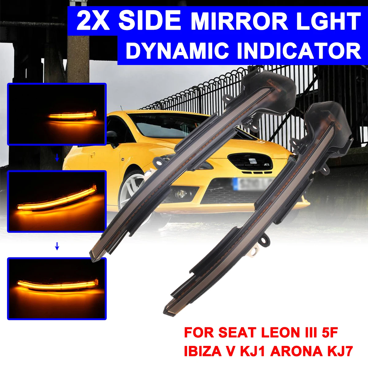 1 Pair Rearview Mirror Signal Lamp Highlight LED Car Dynamic Turn Light Yellow for Volkswagen for VW SEAT LEON 3 5F,IBIZA,ARONA
1 Pair Rearview Mirror Signal Lamp Highlight LED Car Dynamic Turn Light Yellow for Volkswagen for VW SEAT LEON 3 5F,IBIZA,ARONA