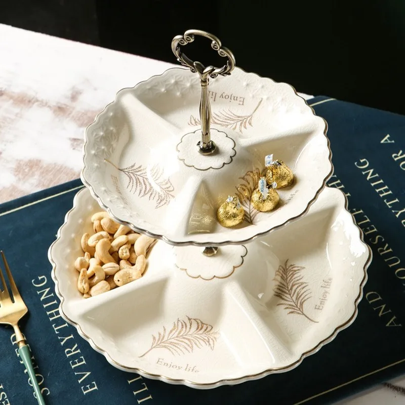 Creative household fruit plate dried fruit plate light luxury double-layer ceramic fruit plate decoration LB031613
Creative household fruit plate dried fruit plate light luxury double-layer ceramic fruit plate decoration LB031613