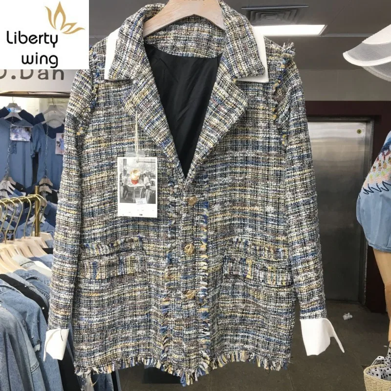 Autumn New Long Sleeve Fake Piece Womens Tweed Jackets Office Ladies Fashion Single Breasted Slim Fit Outerwear Coats Streetwear
Autumn New Long Sleeve Fake Piece Womens Tweed Jackets Office Ladies Fashion Single Breasted Slim Fit Outerwear Coats Streetwear