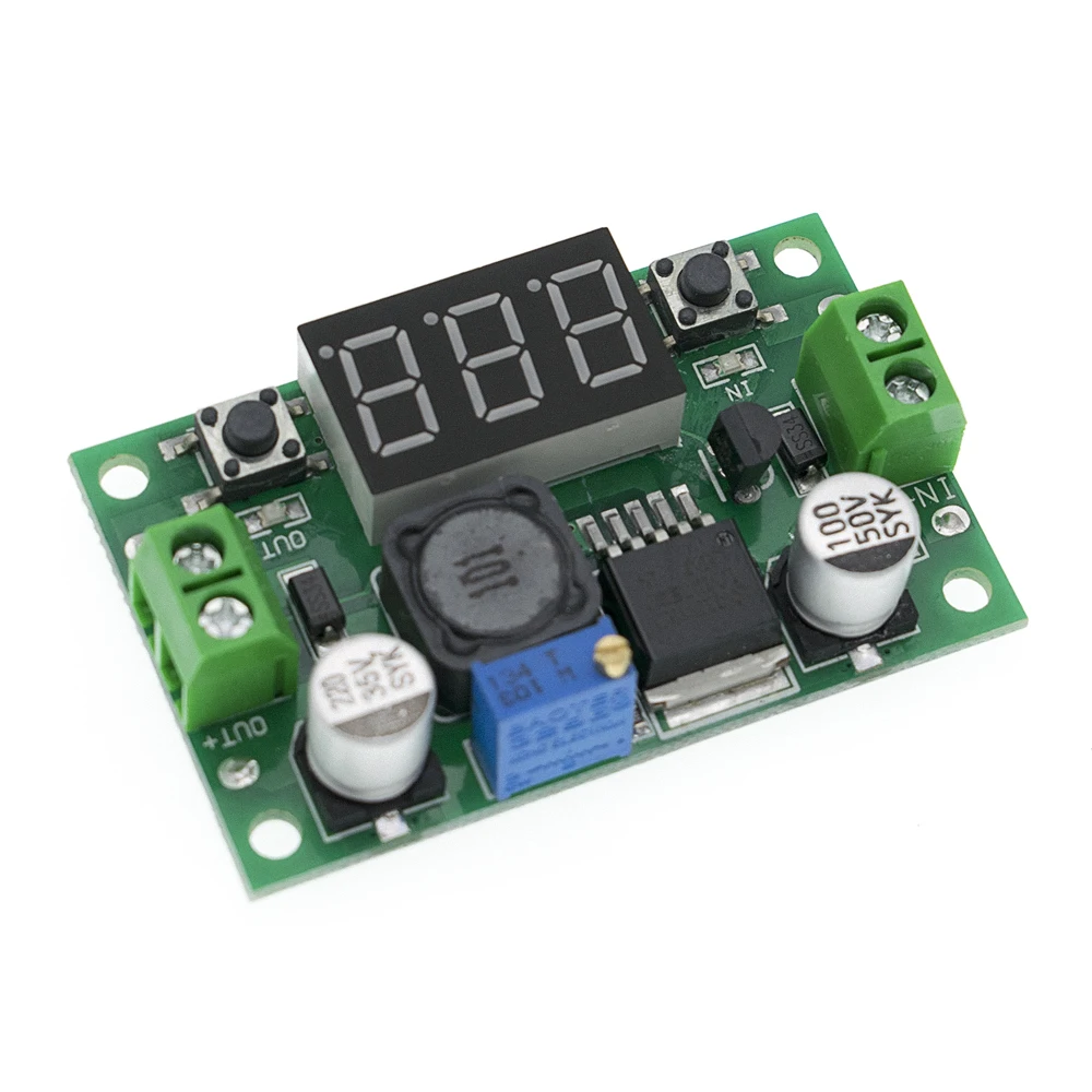 LM2596 BUCK 3A DC-DC Voltage Adjustable Step-Down Power Module + Red LED Voltmeter LM2596S-ADJ 4-40V to 3.3V/5V/9V/12V/24V