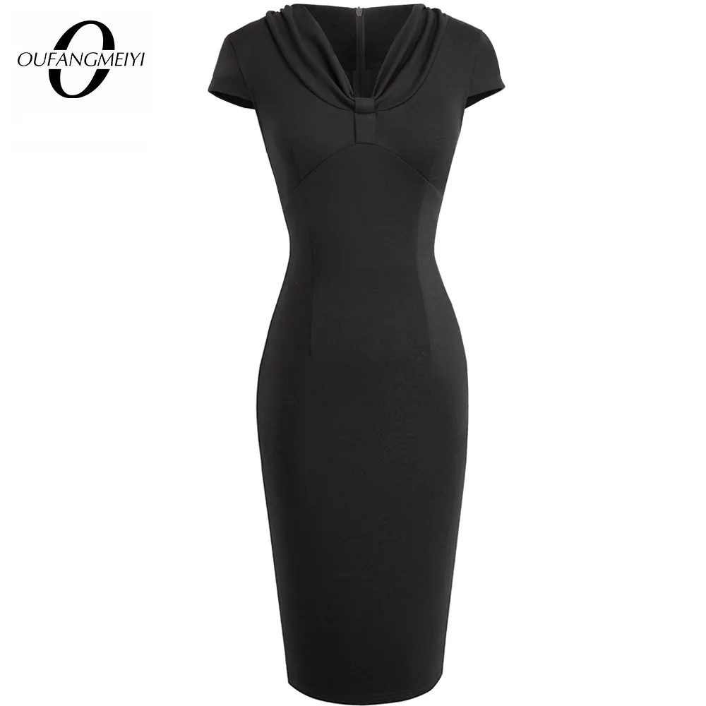 Women Elegant Solid Color Brief V-Neck Sheath Fitted Office Lady Fashion Bodycon Dress EB503
Women Elegant Solid Color Brief V-Neck Sheath Fitted Office Lady Fashion Bodycon Dress EB503