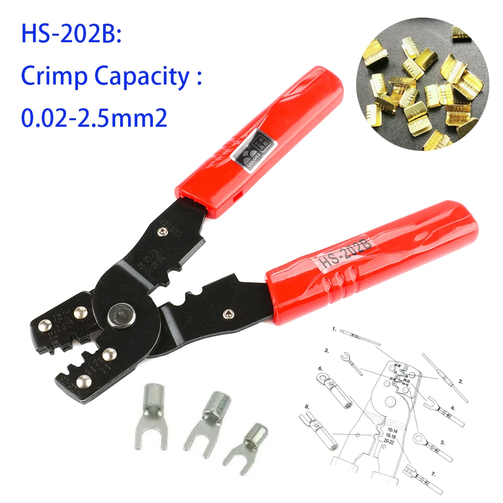 HS-202B Mini Crimping Tool Crimper for 0.02-2.5mm² Open Barrel Terminal and 454A/454T Copper U Type Buckles
HS-202B Mini Crimping Tool Crimper for 0.02-2.5mm² Open Barrel Terminal and 454A/454T Copper U Type Buckles