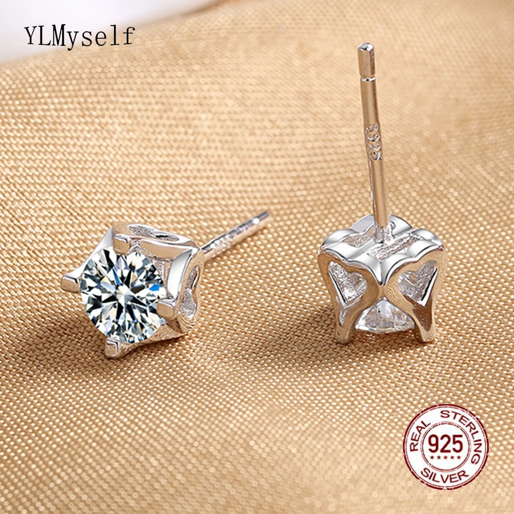 Pure 925 Silver Stud Earrings With Real 5mm (0.5ct) Moissanite stone Cute Heart design Fine Jewelry For Girl
Pure 925 Silver Stud Earrings With Real 5mm (0.5ct) Moissanite stone Cute Heart design Fine Jewelry For Girl