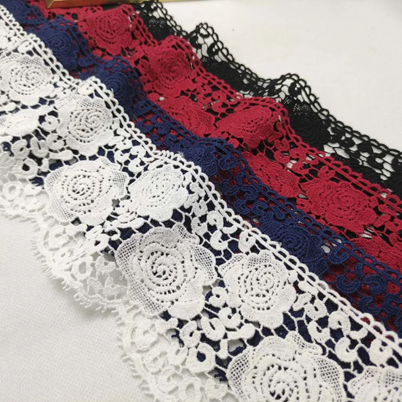 15Yards Embroidered Lace Trim Ribbon Rose Flowers Dark Red Black White Beige Fabric For Sewing Bridal Wedding Dress Crafts 10cm
15Yards Embroidered Lace Trim Ribbon Rose Flowers Dark Red Black White Beige Fabric For Sewing Bridal Wedding Dress Crafts 10cm