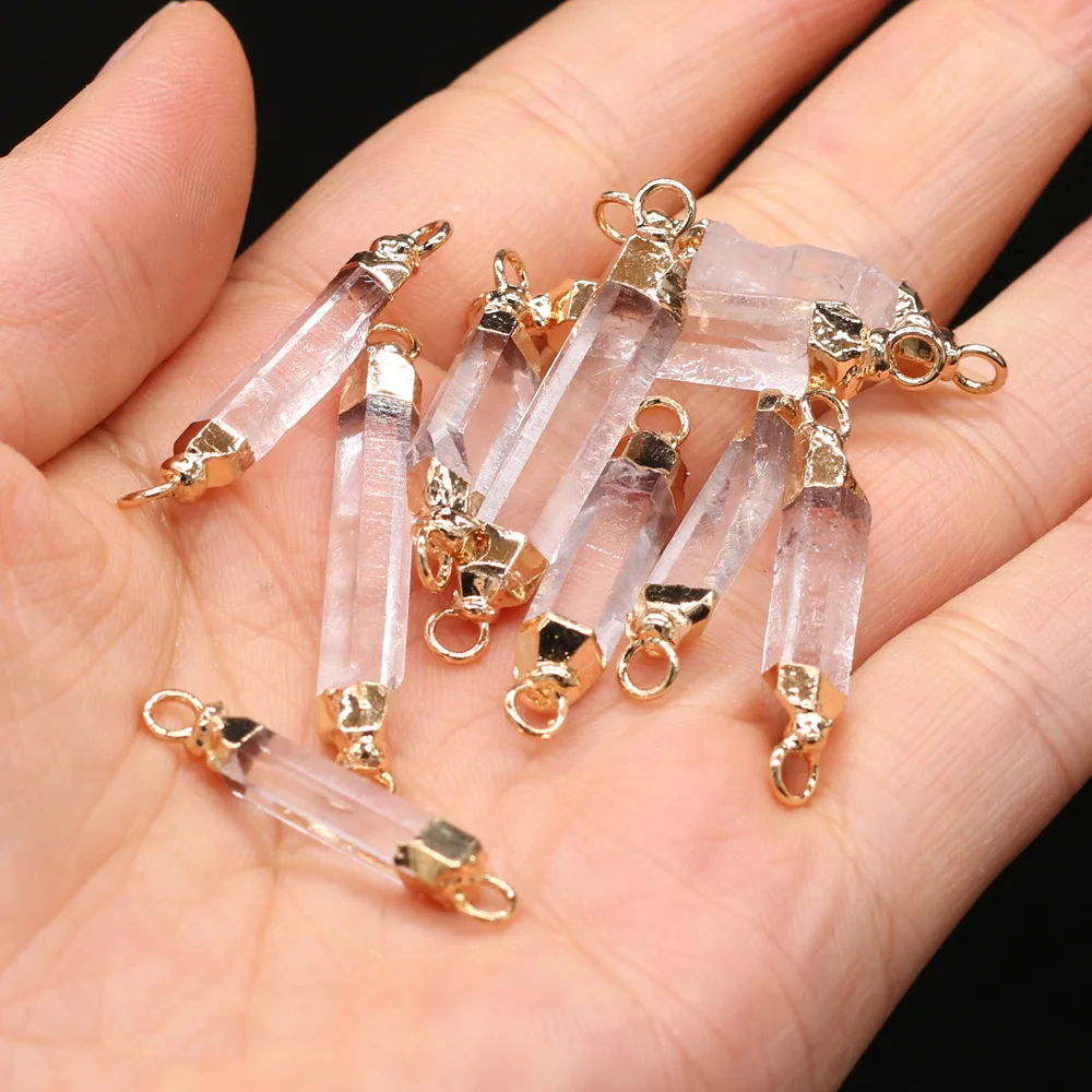 2 Pieces Stone Connectors Small Pendants Clear Quartz Crystal Charms for DIY Earring Necklace Jewelry Making Women 5x25-6x30mm
2 Pieces Stone Connectors Small Pendants Clear Quartz Crystal Charms for DIY Earring Necklace Jewelry Making Women 5x25-6x30mm