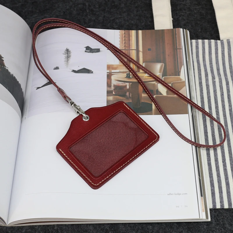 ID Badge Holder For Office Work Genuine Leather Handmade Simple Identity Bus Card Bag Cowhide Neck Lanyard Mini Purses
ID Badge Holder For Office Work Genuine Leather Handmade Simple Identity Bus Card Bag Cowhide Neck Lanyard Mini Purses