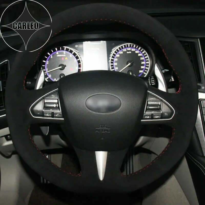 DIY чехол рулевого колеса автомобиля для Infiniti Q50 2014 натуральная черная замша Красной отметке под заказ ручная вышивка держатель Топ Слои Обёрточная бумага
DIY чехол рулевого колеса автомобиля для Infiniti Q50 2014 натуральная черная замша Красной отметке под заказ ручная вышивка держатель Топ Слои Обёрточная бумага