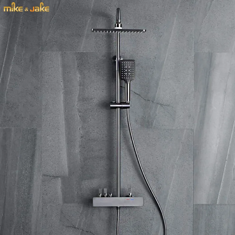 Gunmetal bathroom light luxury shower set rainfall shower mixer hot and cold gray shower mixer bathtub shower tap
Gunmetal bathroom light luxury shower set rainfall shower mixer hot and cold gray shower mixer bathtub shower tap