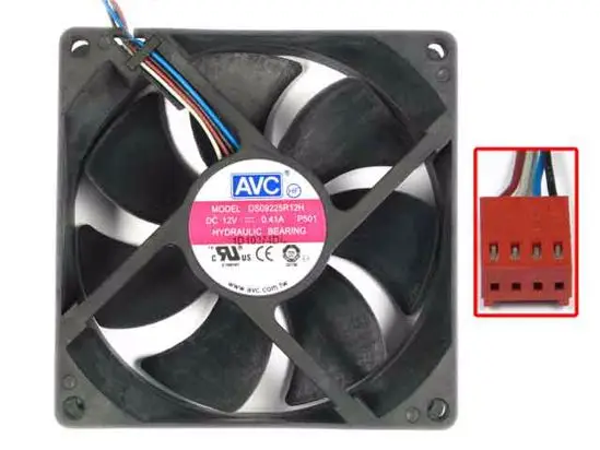 AVC DS09225R12H P501 P502 DC 12V 0.41A 4-Wire 92x92x25mm Server Cooling Fan
AVC DS09225R12H P501 P502 DC 12V 0.41A 4-Wire 92x92x25mm Server Cooling Fan