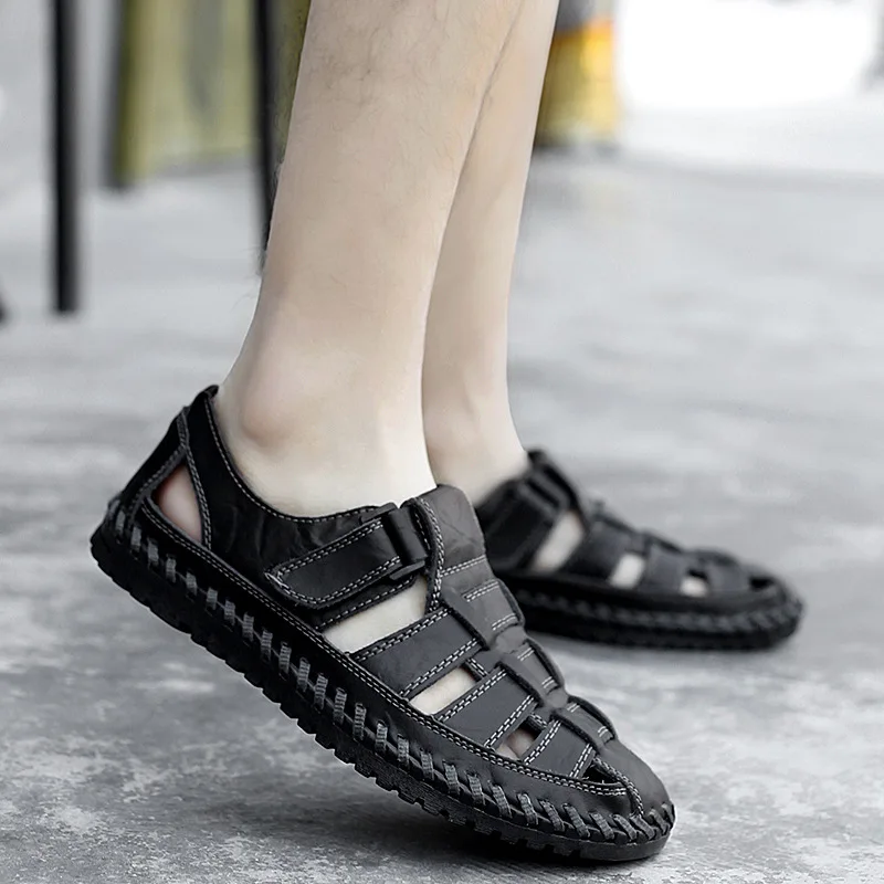 Summer Men's Sandals Genuine Leather Men's Shoes Casual Outdoor Beach Wading Slippers Non-slip Comfort Roman Business Big Size
Summer Men's Sandals Genuine Leather Men's Shoes Casual Outdoor Beach Wading Slippers Non-slip Comfort Roman Business Big Size