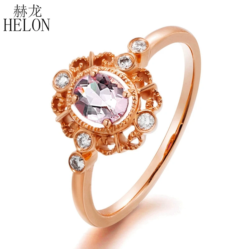 HELON однотонное 14k розовое золото безупречный Овальный морганит и бриллианты обручальное кольцо для женщин на день рождения юбилея лучший подарок
HELON однотонное 14k розовое золото безупречный Овальный морганит и бриллианты обручальное кольцо для женщин на день рождения юбилея лучший подарок