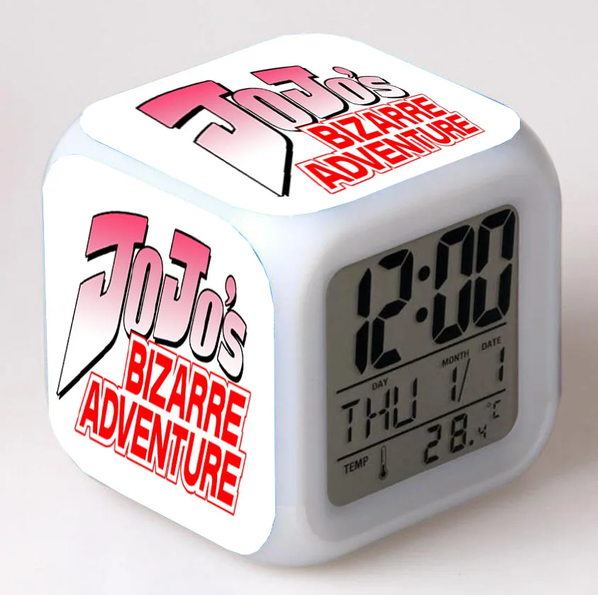 Anime JoJo's Bizarre Adventure Cartoon LED 7 Color Flash Digital Alarm Clocks Kids Night Light Bedroom Desk Clock despertador
Anime JoJo's Bizarre Adventure Cartoon LED 7 Color Flash Digital Alarm Clocks Kids Night Light Bedroom Desk Clock despertador