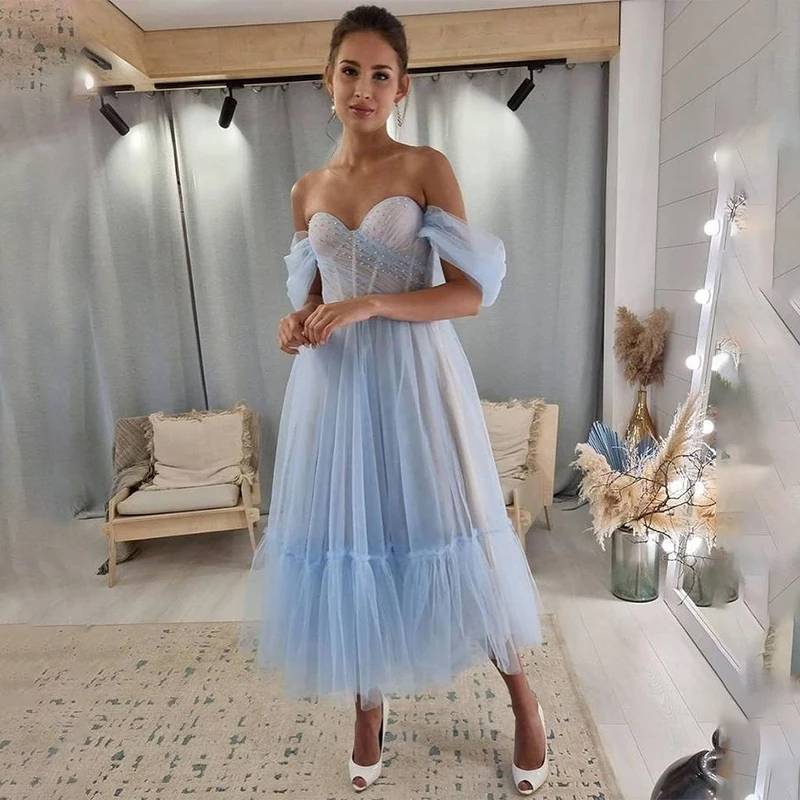 Beautiful Pink Sky Blue Tealength Prom Dresses Off The Shoulder Sequined Beaded Evening Party Gown For Women Floor Lenght
Beautiful Pink Sky Blue Tealength Prom Dresses Off The Shoulder Sequined Beaded Evening Party Gown For Women Floor Lenght