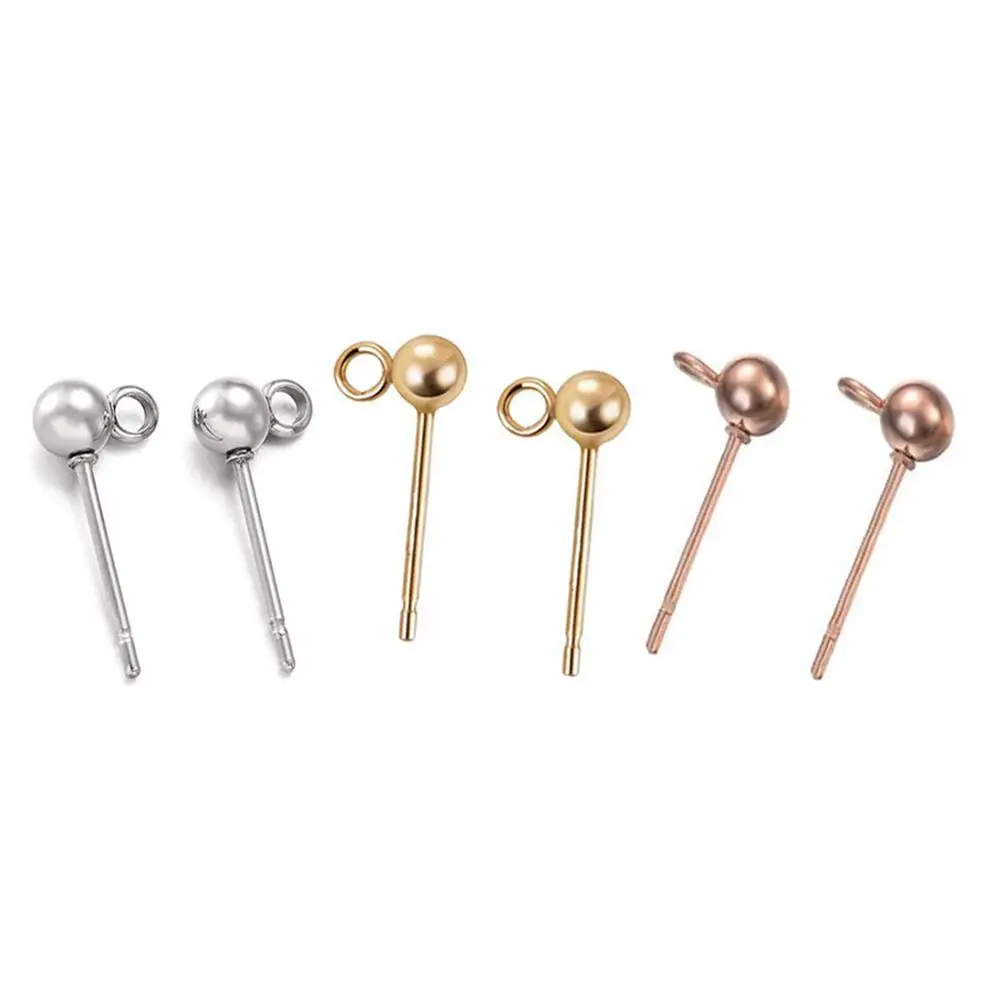 20pcs/lot 4mm Stainless Steel Ball Stud Earring Post Pins with Loop DIY Earring Jewelry Making Findings Accessories 3 Colors
20pcs/lot 4mm Stainless Steel Ball Stud Earring Post Pins with Loop DIY Earring Jewelry Making Findings Accessories 3 Colors