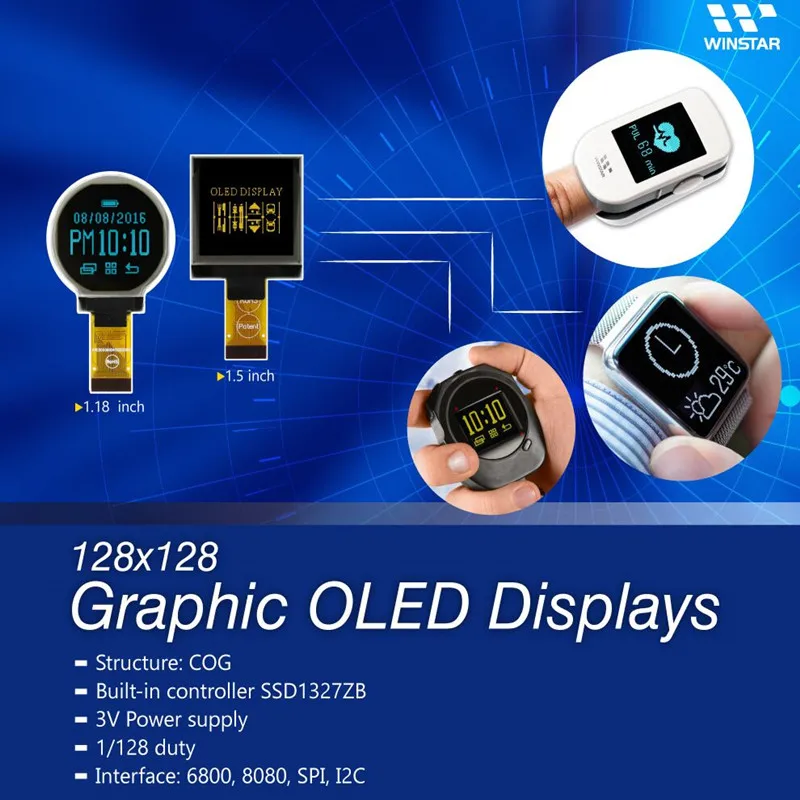WEO128128BWPP3N00000 Winstar is a Circular passive matrix OLED display which is made of 128x128 pixels, Display Color White New
WEO128128BWPP3N00000 Winstar is a Circular passive matrix OLED display which is made of 128x128 pixels, Display Color White New