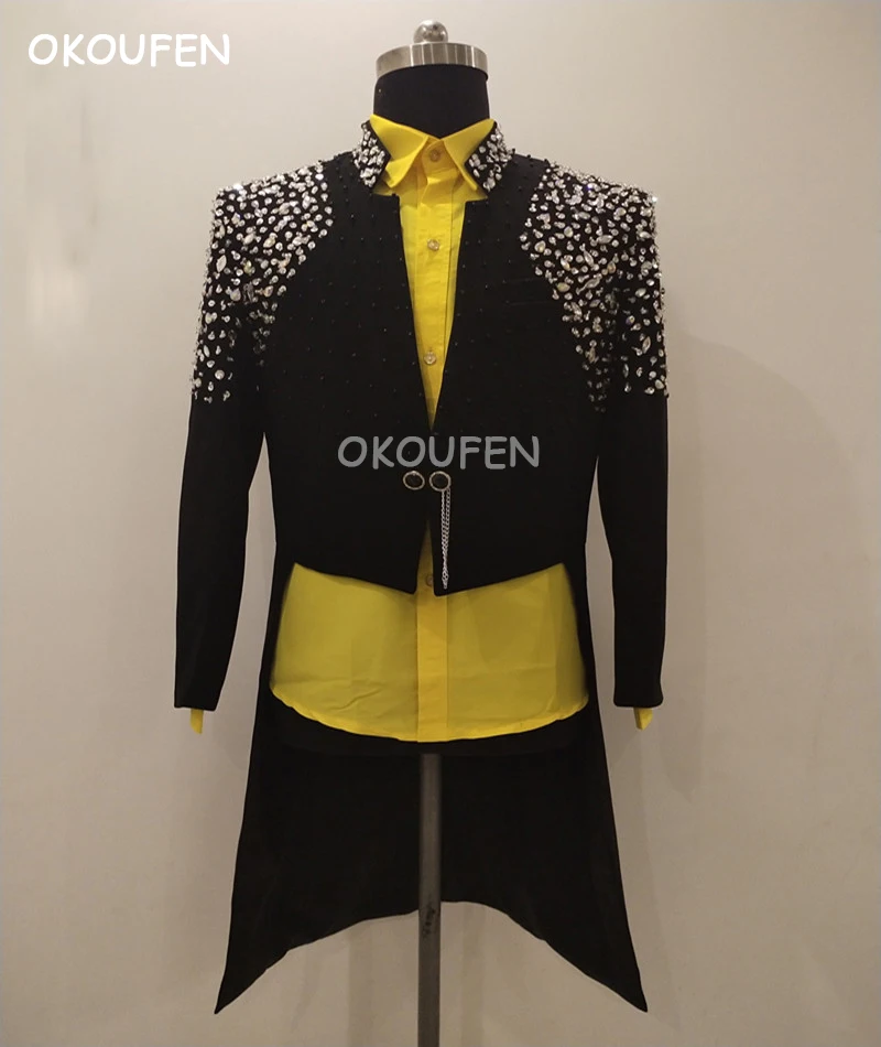 Nightclub Bar Singer Banquet Stage Host Ceremony Dress Performance Costume Handmade Men's Black Diamond Magic Tuxedo Dress
Nightclub Bar Singer Banquet Stage Host Ceremony Dress Performance Costume Handmade Men's Black Diamond Magic Tuxedo Dress