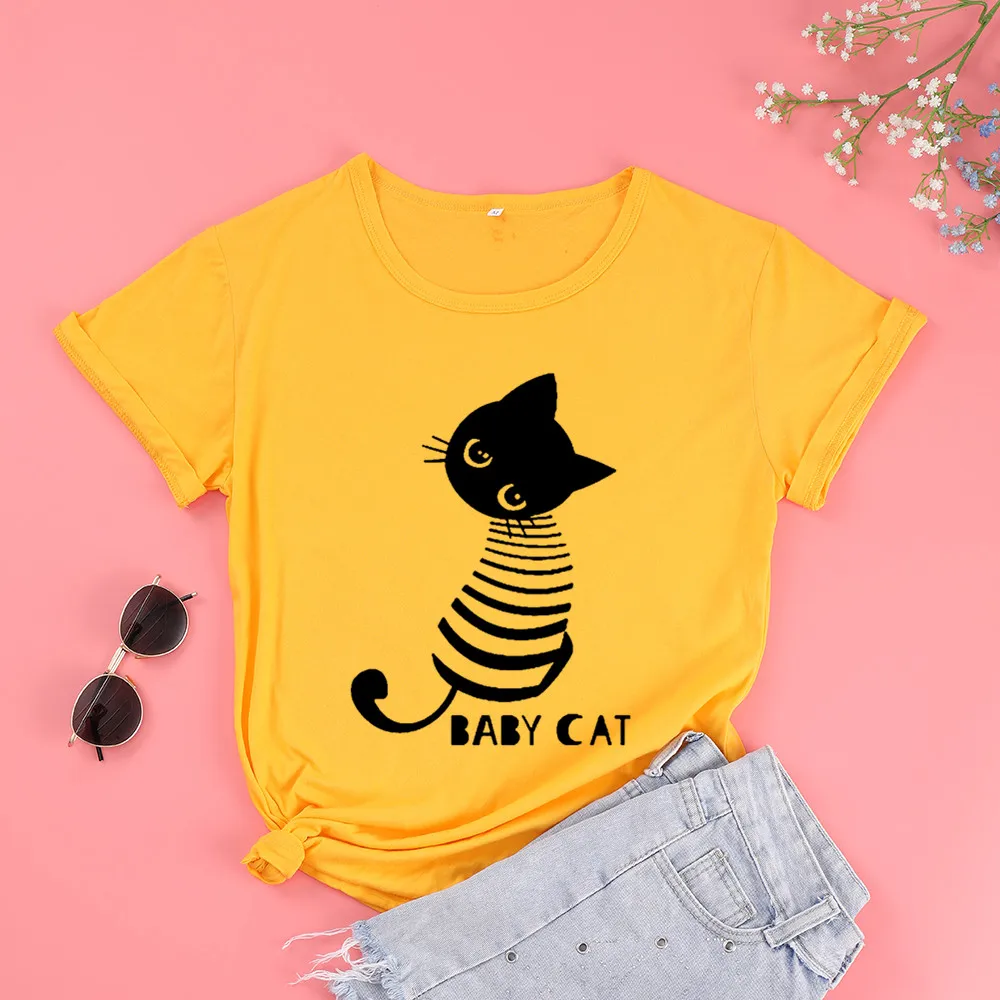 Kawaii Baby Cat Mom Funny Graphic Women Tshirt Fashion casual Cotton Round Neck Female Shirt Short Sleeve Top Tees Drop Shipping
Kawaii Baby Cat Mom Funny Graphic Women Tshirt Fashion casual Cotton Round Neck Female Shirt Short Sleeve Top Tees Drop Shipping