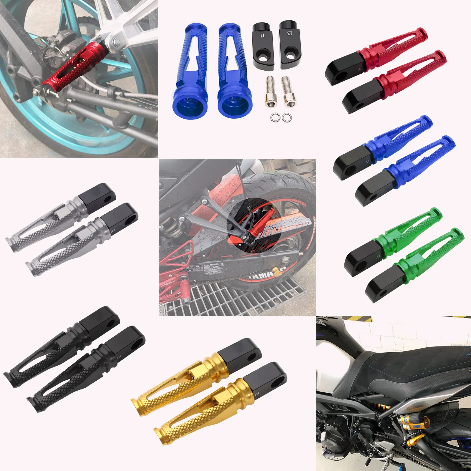 Rear Foot Pegs Pedals Passenger Footrests For KAWASAKI ZXR250 ZR250 ZZR400 ZZR1100 ZR7 Motorcycle Aluminum
Rear Foot Pegs Pedals Passenger Footrests For KAWASAKI ZXR250 ZR250 ZZR400 ZZR1100 ZR7 Motorcycle Aluminum