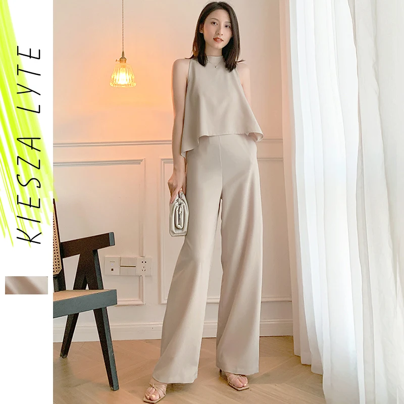 Women's Summer Jumpsuit Elegant Long Loose High Waist Drape Beige One Piece Wide Leg Pants Fashion Jumpsuits
Women's Summer Jumpsuit Elegant Long Loose High Waist Drape Beige One Piece Wide Leg Pants Fashion Jumpsuits