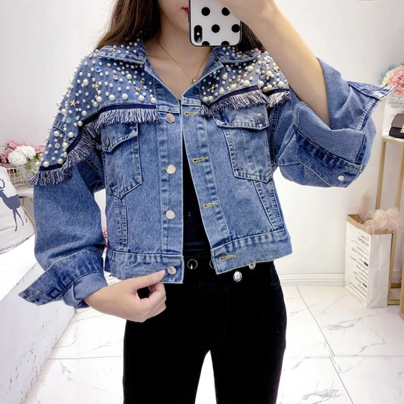 Street High Embroidered Flares Tassel Womens Shorts Coats Fashion Casual Long Sleeve Single Breasted Lapel Female Denim Jackets
Street High Embroidered Flares Tassel Womens Shorts Coats Fashion Casual Long Sleeve Single Breasted Lapel Female Denim Jackets