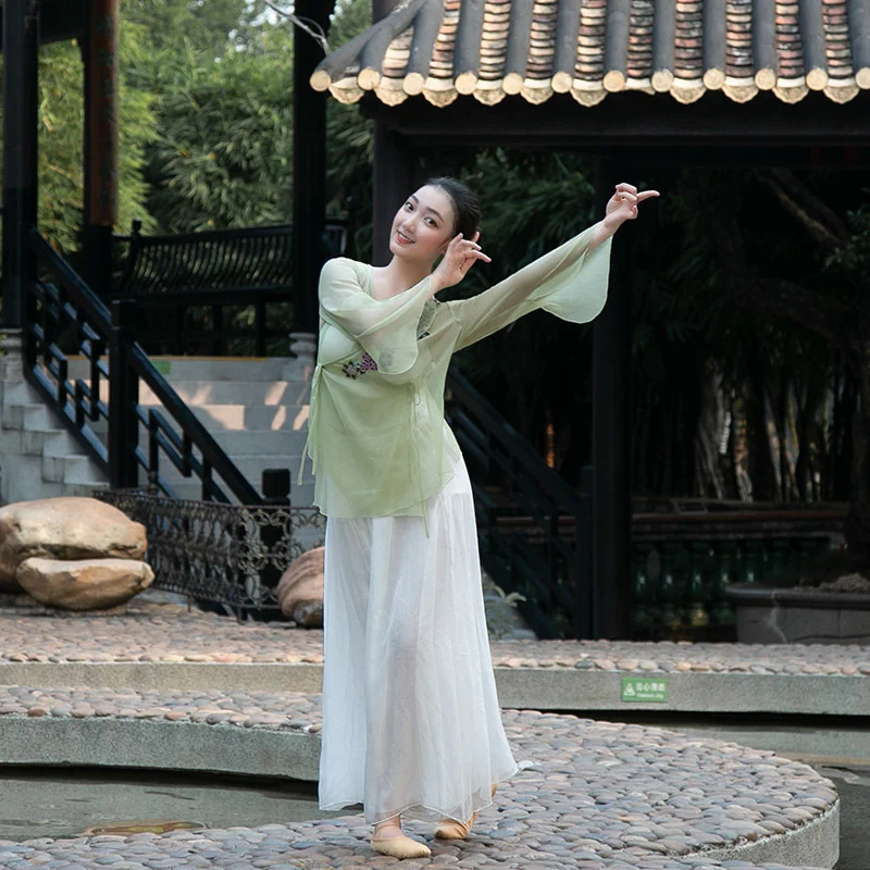 Chinese Style Embroidered Dance Tops Classical Dance Practice Clothes Female Body Rhyme Body Clothes Teachers National Dance
Chinese Style Embroidered Dance Tops Classical Dance Practice Clothes Female Body Rhyme Body Clothes Teachers National Dance