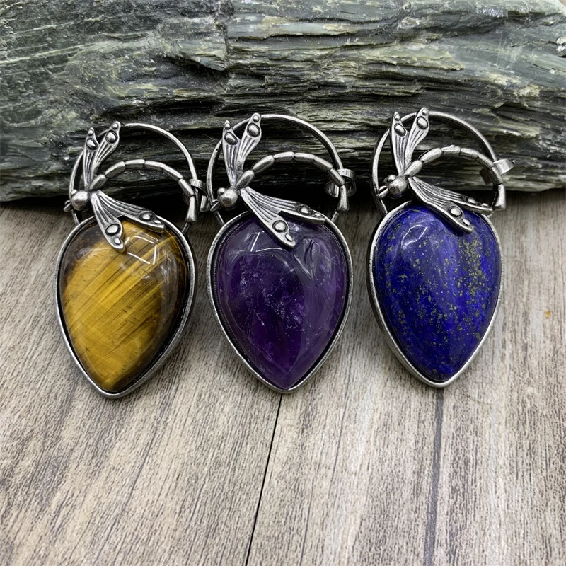 10PCS Water Drop Shape Natural Gemstones Crystal Quartz Vintage Dragonfly Necklace Pendant For DIY Jewelry Making MY210925
10PCS Water Drop Shape Natural Gemstones Crystal Quartz Vintage Dragonfly Necklace Pendant For DIY Jewelry Making MY210925