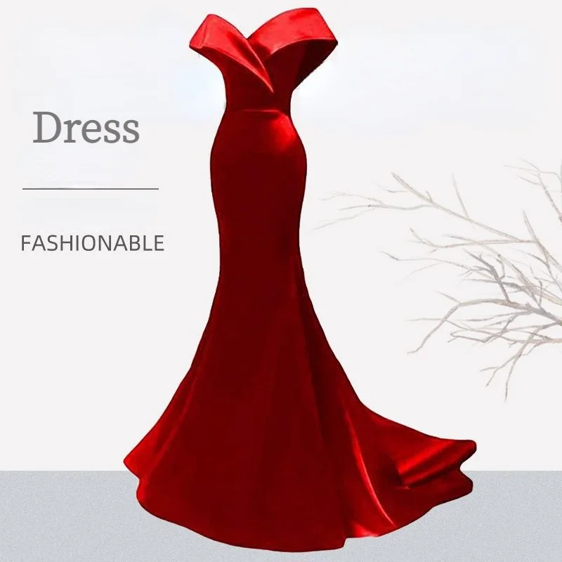 New satin evening gown wine red toasting gown One shoulder mermaid ball gown sexy evening gown
New satin evening gown wine red toasting gown One shoulder mermaid ball gown sexy evening gown