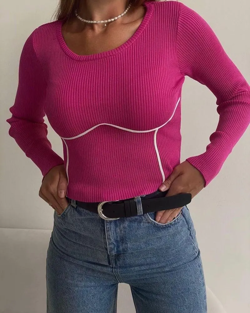 Full Sleeve O-neck Sweater Shirts Girls Stretchy Crop Tops Autumn Sweaters Pullovers Women Patchwork Jumpers
Full Sleeve O-neck Sweater Shirts Girls Stretchy Crop Tops Autumn Sweaters Pullovers Women Patchwork Jumpers