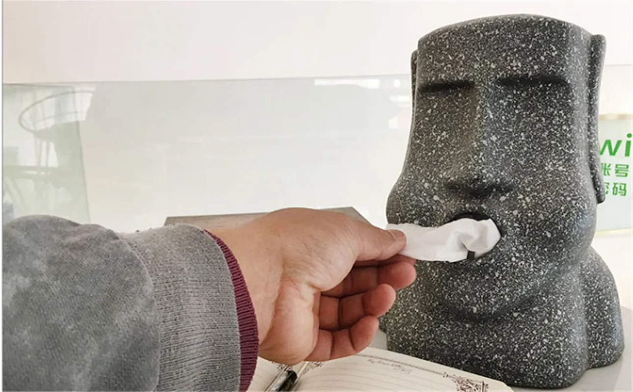 Moai Stone paper towel box resurrection Island creative shape personality paper towel tube household car funny carton
Moai Stone paper towel box resurrection Island creative shape personality paper towel tube household car funny carton