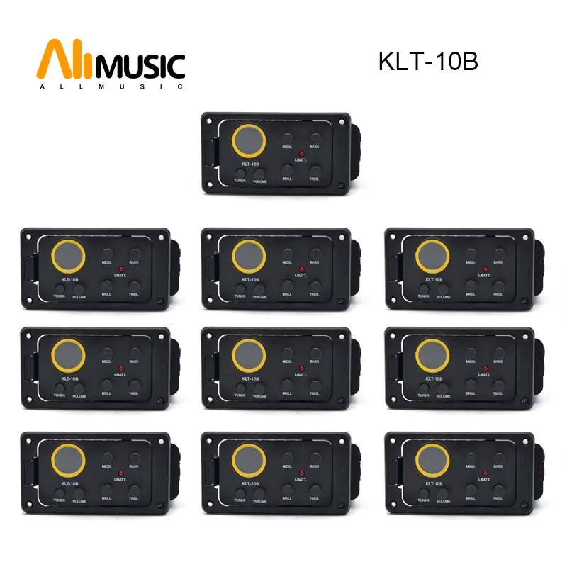 10PCS KLT-10B 4 Band EQ Equalizer Preamp Pickup with Round Screen Tuner for Travel Guitar 36 and 38 Guitar Black
10PCS KLT-10B 4 Band EQ Equalizer Preamp Pickup with Round Screen Tuner for Travel Guitar 36 and 38 Guitar Black