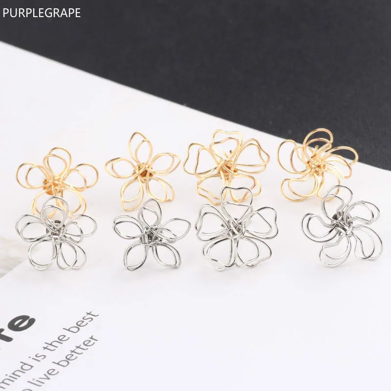 15mm DIY Handmade Elegant Vintage Simple Jewelry Accessories Korean Fashion Petal Stud Earrings Double Openwork Flowers 10pcs
15mm DIY Handmade Elegant Vintage Simple Jewelry Accessories Korean Fashion Petal Stud Earrings Double Openwork Flowers 10pcs